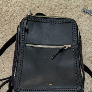 CALPAK Kaya 15" Laptop Backpack Black Faux Leather Travel Carry On Luggage: Used